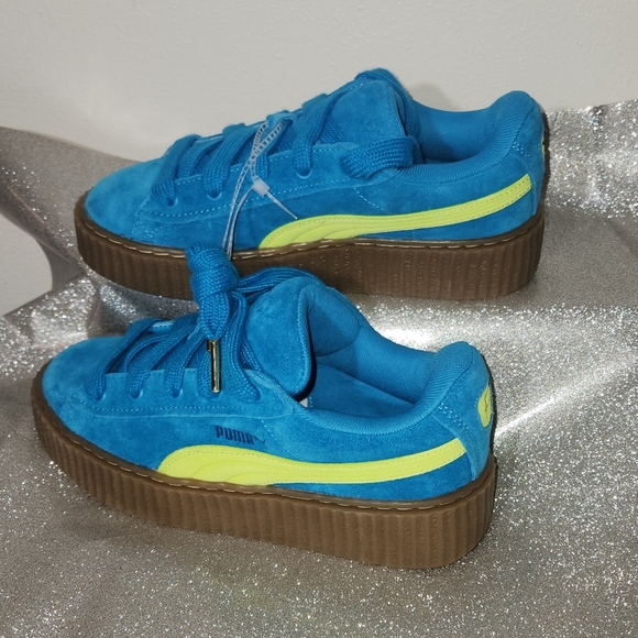 BRAND NEW. Women's Puma X Fenty Phatty Creeper Sneaker In Color Speed Blue-Lime - Picture 6 of 6